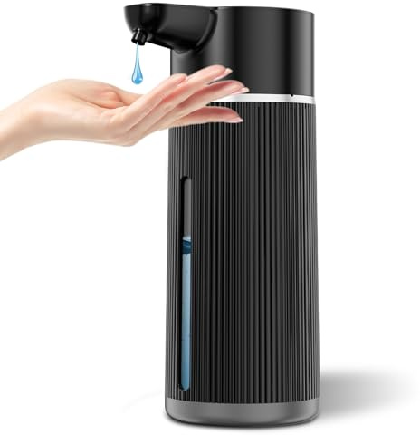 Automatic Soap Dispenser Touchless, 14.2oz/420ml Dish Hand Soap Dispenser for Kitchen Bathroom, Adjustable Volume for Thick & Thin Liquid, USB C Rechargeable, Clog-Free, Black