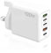 120W USB Wall Charger, 5-Port Type-C & USB Charging Adapter for Phones Tablets Smartwatches– UK Plug, Portable Power Hub (White)
