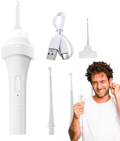 Pulitore Per L'orecchio Eliminazione Cerumene, Strumento Elettrico Per La Eliminazione del Cerumen Con Luce, Strumento Di Cura Personale Per Udizione Intasata, Pressione, Prurito, E Per Casa, Viaggio