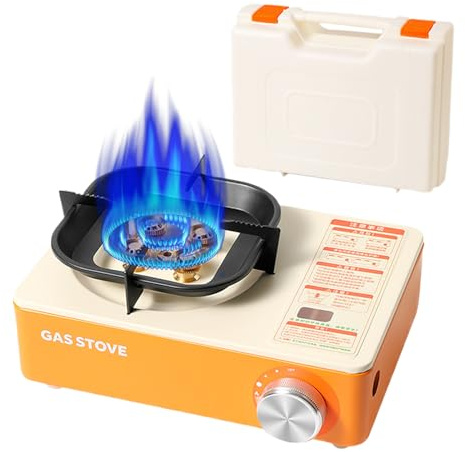 Stufa portatile | Stufe da campeggio con valigetta di trasporto per cucinare | Cucina da 6000 W con accensione automatica per attività all'aria aperta Escursionismo Viaggi pic-nic