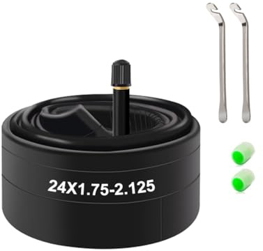 XUNNIU Camera d'aria 24 pollici 24 pollici x 1,75-2,125 con valvola Schrader 32 mm, Camere d'aria per pneumatici da bicicletta compatibili con 24 x 1,75/1,85/1,90/1,95/2,0/2,10/2,125 per bici da