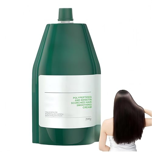 Crema reparadora capilar hidratante con queratina y polipéptidos, tratamiento capilar con queratina, tratamiento para brillo y suavidad duraderos para todo tipo de cabello (1Piezas)