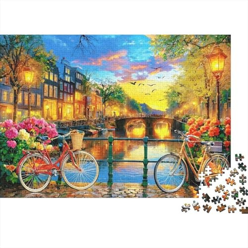 City Canal Colorful Landscape Jigsaw Puzzle for Adults 1000 Piece Jigsaw Puzzle Night Lights Puzzle Game for Family Paper Leisure Focus Home Decor Gift 70x50cm/1000pcs