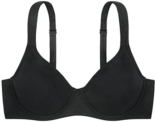 Dorina Damen Celine Leicht Gepolsterter Demi-BH – Bügel-BHS mit Geformten Cups, Florales Spitzendesign und Stützenden U-Rückenflügeln, Schwarz, 90D