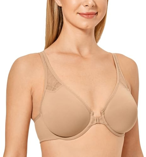 DELIMIRADam-bh med framknäppning och racerback Naturlig 70D