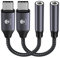 Stouchi Adapter USB C auf Klinke, 2er-Pack USB Typ C auf 3,5 mm Kopfhörer Adapter Aux Audio Dongle,Hi Res DAC Chip,Kompatibel mit i-Phone 15 Pro/Max,Samsung Galaxy S23 S22 S21,Pixel 8,Pad Mini,Huawei