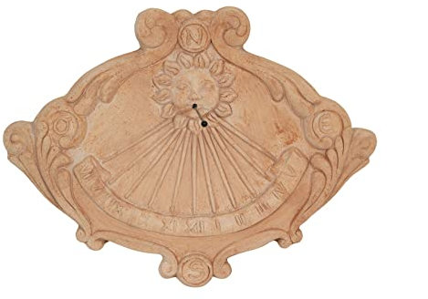 BISCOTTINI INTERNATIONAL ART TRADING Biscottini Solare in Terracotta Made in Italy Esterna 61x45x5 cm | Meridiana Orologio da Parete Vintage, 45x61x5 cm