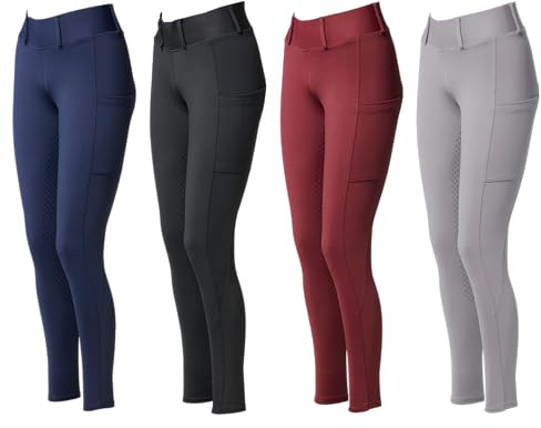 PFIFF 103100 Reitleggings Selina Damen, mit Handytasche, Blau XXL
