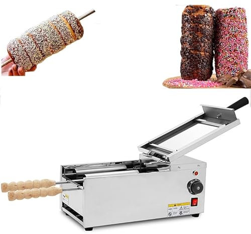 CYTBEK 1500W Commercial Chimney Cake Maker with 2 Roller, Temperature Range 50°C~300°C, Waffle Cone Baker Maker Snack Machine for Restaurant Home Kitchen Snack Bar