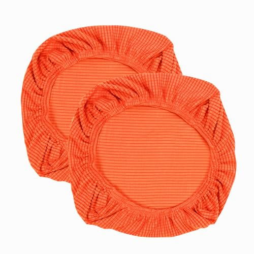 Yikko Housses de chaises extensibles en spandex, lavables, ajustement parfait pour chaises de bureau, chaises de salle à manger, bars, décoration pour fêtes de mariage (2, Orange)