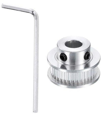 sourcing map GT-2 40T Pulley Synchronous Wheel 12mm Bore, Aluminum Timing Pulley 40 Teeth, Fit Width 6mm Timing Belt for 3D Printer CNC Machine (with A Wrench)