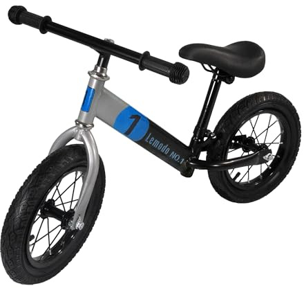 Lemodo Laufrad, Lauflernrad blau mit Luftreifen, Kinderlaufrad ab 2 Jahre, 12-Zoll Luft-Räder, Kinder Fahrzeug höhenverstellbar, Balance Bike, max. Belastung 50kg