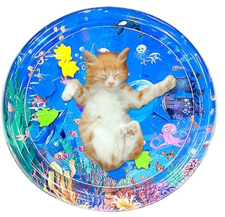 Wasser-Sensormatte für Katzen, Wasser-Sensor-Spielmatte für Katzen,Tragbare Katzenspielmatte - Verdickte Sensor-Wasser-Spielmatte, Wasser-Sensor-Spielmatte zum Spielen mit Haustieren, Wasser-Sensor-