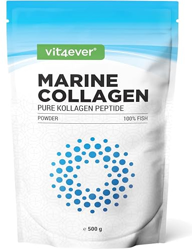 Poudre de collagène marin 500 g - peptides de collagène bioactifs - hydrolysat de collagène de poisson premium - solubilité parfaite - neutre en goût et hautement dosé - marine collagen peptides