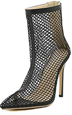 WZPKJH Sandali da Donna Tacchi Alti a Spillo Punta Chiusa Scarpe a Punta con Tacco a Rete Abito Scintillante Décolleté da Festa
