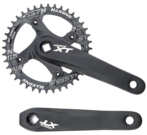 kefeimumu Pédalier de vélo en Alliage d'aluminium carré Conique pour 8/9/10/11 Vitesses, pédalier de vélo de Montagne, Bras 170 mm, 104 BCD 32/34/36/38/40/42T (pédalier de vélo 40T)