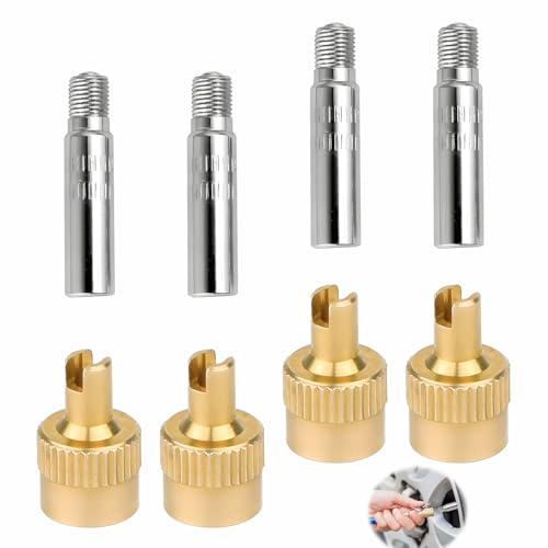 4 unidades de extensión de válvula de coche, adaptador de válvula de neumático, extensión de válvula de neumático, extensión de vástago de válvula cromada para scooter, coche, furgoneta