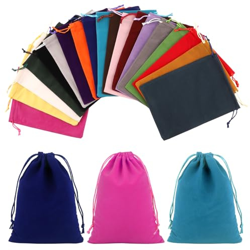 19PCS Bolsitas de Tela Pequeñas, 15x20cm Bolsas Tela Pequeñas de Terciopelo