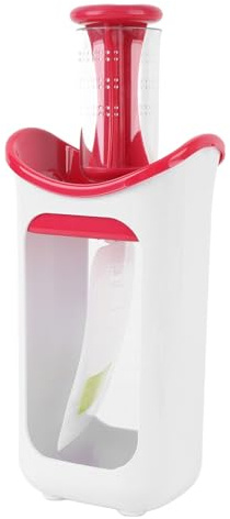 Fockety Squeeze Station, Food Grade ABS Material Easy Clean Portable Puree Squeezer, Pouch Filling Station with 10 Refillable Subpackage Bags and Lids for Homemade Jams Smoothies Purees (Red)