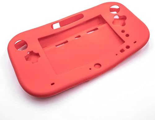 vhbw Hülle Case kompatibel mit Nintendo Wii U Gamepad Spielkonsole, Controller - Silikon, Rot