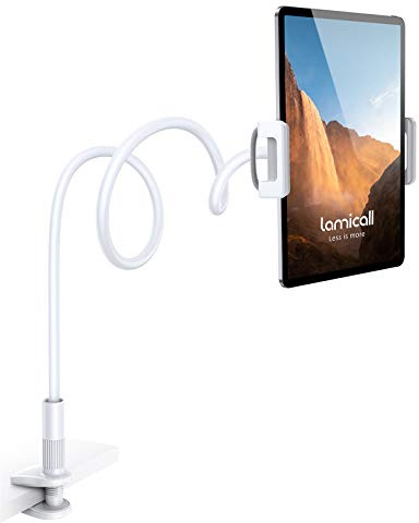 Lamicall Svanhals Surfplattehållare, Flexibelt Fäste för Säng - Lazy Arm 360 Justerbart Stativ Klämma Fäste för iPad Pro 12.9, 11, 10.5, 9.7, iPad Air mini 2, 3, 4, iPhone, Switch, andra Surfplattor