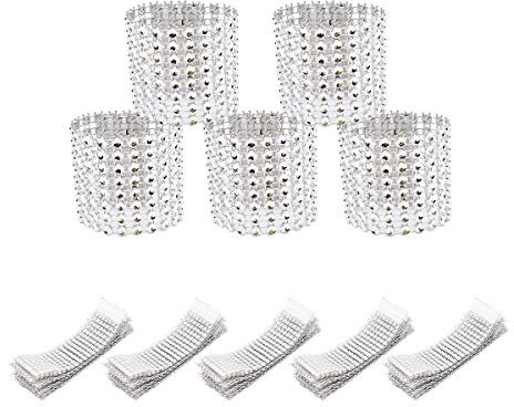 50 Stück Serviettenringe, Funkelnde Serviettenringe, Stühle Bogen glänzende Schnallen, Dekoration für Party, Hochzeit, Event, Party (Silber)