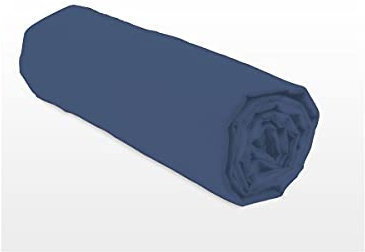 Home Linge Passion Sábana Bajera Azul Indigo 90 x 190 cm, 100% algodón, 57 Hilos, HP-62642