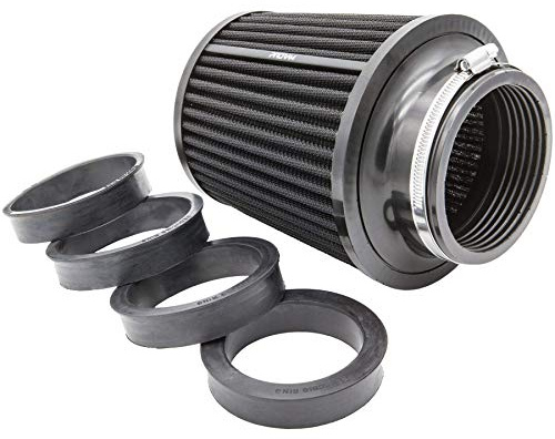 Ramair Filters Performance PRORAM Universal Intake Induction Cone Air Filter - 150mm Base With Reducing Rings, BLACK