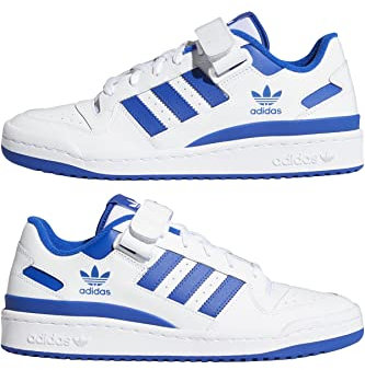 adidas Herren Forum Low Sneaker, FTWR White FTWR White Team Royal Blue, 45 1/3 EU
