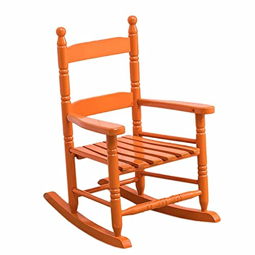 MU Niños Niños Pequeños Mecedora de Madera, Exterior Alto Remontador Rocker Reclinable para Patio, Porche, Jardín Amp; Sala de Estar - Silla de Punta de Estudio, Carga 80Kg,Marrón