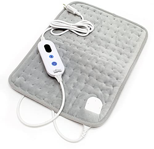Wiltec Heizkissen mit 3 Heizstufen und Abschaltautomatik 40x30cm Wärmekissen elektrisch aus Fleece Kissen bei 30°C waschbar für Rücken, Nacken, Schulter und Bauch Rückenheizkissen