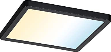 Paulmann 79966 LED Panel Einbaupanel Areo IP44 175x175mm eckig incl. 1x13 W dimmbar Tunable White Schwarz Kunststoff Deckenleuchte 3000 K