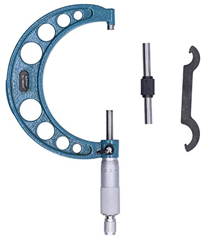 Micrómetro 25-50 Mm 0-25 Mm 50-75 Mm 75-100 Mm Micrómetro Exterior Instrumento de Medición de Espesor de Alta Precisión de Acero Inoxidable, Precisión: 0,01 Mm (75-100 mm)