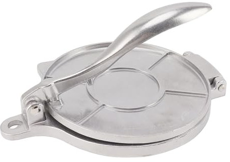 TOPINCN Presse à Tortilla en Aluminium pour Gâteaux Chinois, Pâtisseries, Presse à Pâte en Alliage D'aluminium pour la Fabrication de Galettes de à Pizza, Outil de Pressage (16 cm Argent)