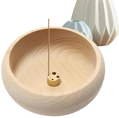 Soporte para Varillas de Incienso, Quemador de Varillas de Incienso, Cuenco de Madera | Quemador de Madera, Soporte de Incienso Natural, Hecho a Mano para decoración del
