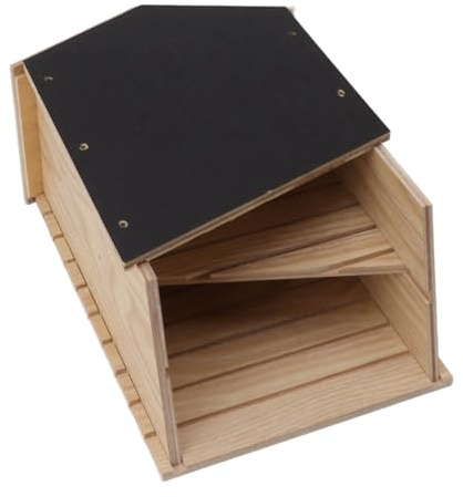 Gsycle Fledermaushaus-Bausatz, winddichter Fledermauskasten aus Holz mit Doppelkammer, künstlicher Schlafplatz-Bausatz für Garten, Terrasse, Hof im Freien, 14,5 x 22,7 x 9 cm