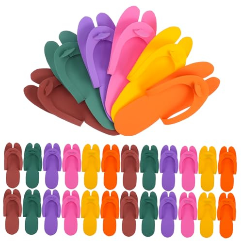 FRCOLOR 24 Par Unisex Vikbara Engångstofflor i EVA Andningsbara och Mjuka för Hotell Spa Resor och Hygieniska Miljöer Praktiska och Portabla Tofflor för Enkel Förvaring