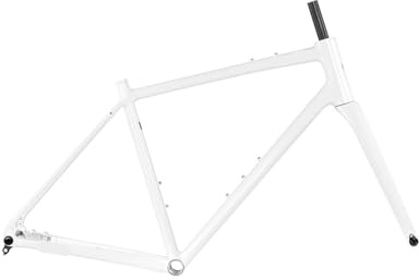 Generico Telaio for Bicicletta Gravel in Alluminio 700 * 45C con Forcella in Carbonio, Cablaggio Nascosto, Freno a Disco da 45 cm/48 cm/51 cm/54 cm, 12 * 142 mm(White,54cm)