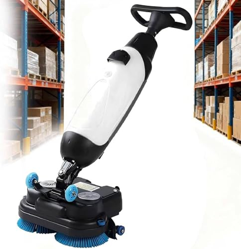Lucidatrice per pavimenti - Passeggiata commerciale dietro con sterzo a 360°, potenza spazzola 2x250W, doppio serbatoio (4,5L e 7,5L) per pavimenti in legno, piastrelle, marmo, cemento