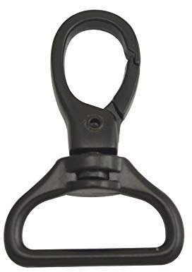 Wuuycoky Karabinerhaken mit Drehgelenk, Innendurchmesser 2,5 cm, Schwarz, Schwarz , 6 Pcs