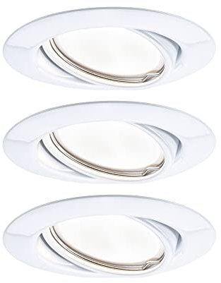 Paulmann 93427 Luminaria empotrable LED Base, redonda, incl. 3x5 W regulable, foco empotrable, blanco, Spot, metal, lámpara empotrable 3000 K