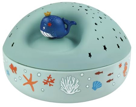 Trousselier 6260411 Sternenhimmelprojektor, Kinder Spieluhr Ozean, Schlummerlicht, Einschlafhilfe, Nachtlicht