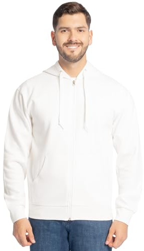 Fruit of the Loom Men's Eversoft Fleece Sweatshirts & Hoodies, Full Zip-White, X-Large