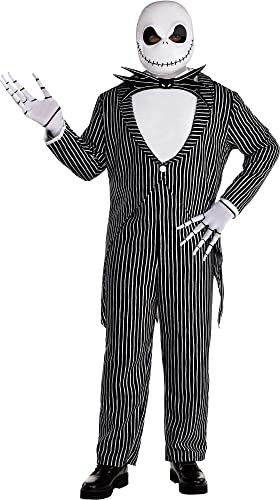 Amscan Jack Skellington Costume for Adults, Disney, Nightmare Before Christmas, Plus (58-60), with Accessories