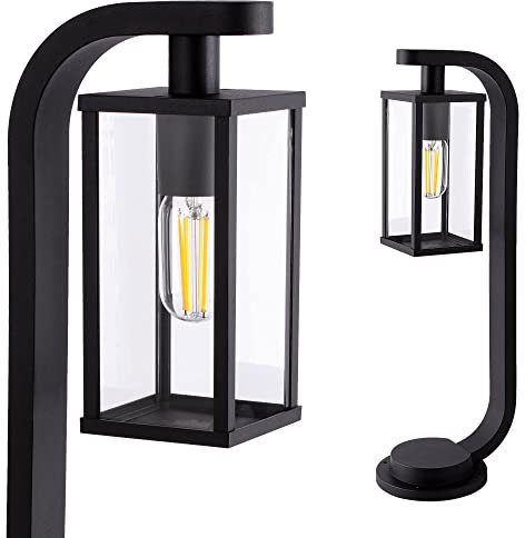 max K O M F O R T Standleuchte Außenleuchte E27 Schwarz IP44 – Moderne 60cm Wegbeleuchtung aus Aluminium & Acryl für Garten, Terrasse & Zufahrt, 230V 1908-600