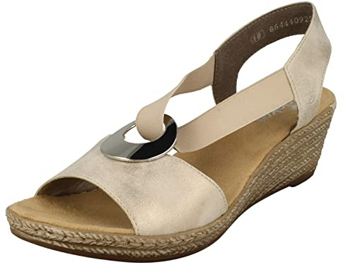 Rieker 624h6-60 Chepstow Bas Coin Confortable Sandales Mode En Beige 38 Beige