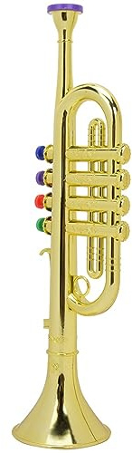 Tromba Giocattolo per Bambini - Plastica Rivestita Dorata, Strumento Musicale Prescolare, Simulazione Tromba per Giochi Educativi