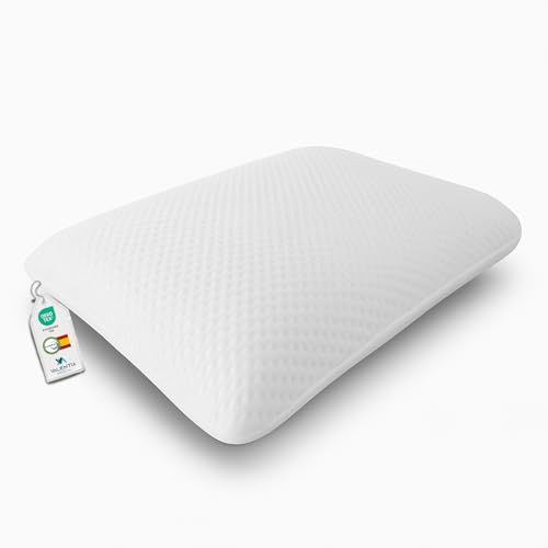 VALENTIA MEDICAL Almohada Viscoelástica 70cm - Núcleo con Funda Supersuave Lavable + Funda Interior - Optima Firmeza y Máximo Confort - Antiácaros - Adaptable al Cuello - Suaves y Ergonómicas