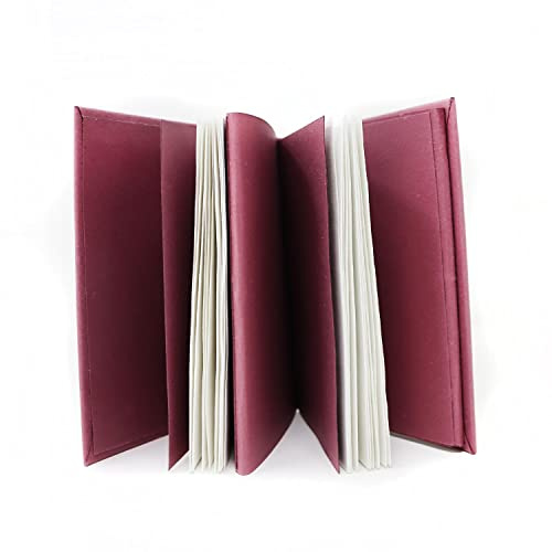 Artway träfritt mörkt mauve-dragspel skissbok/anteckningsbok - 16 x 12 cm - 120 gsm vit bomullspapper