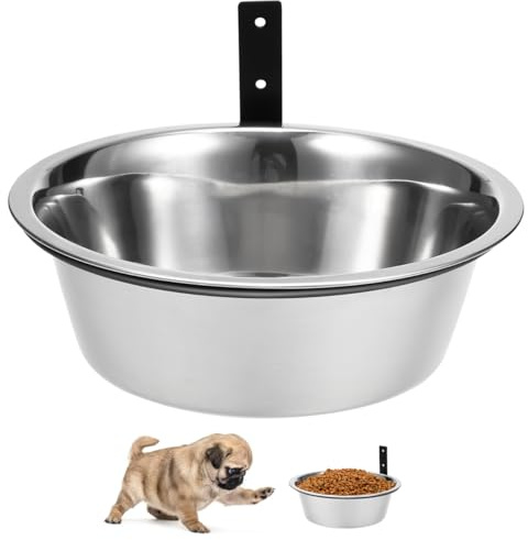 COLLBATH Wall Mounted Dog Bowl Elevated Dog Bowls for Medium Dogs Raised Pet Feeding Bowl Smooth Surface Easy Clean Bite Resistant 8.27 in for Food and Water 1 Pack